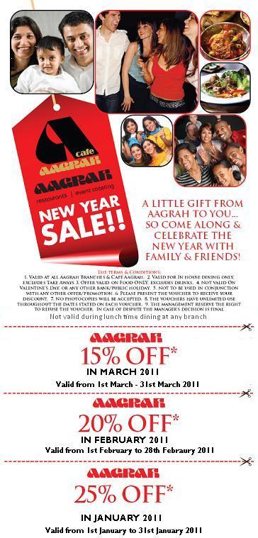 Aagrah new year discount 2011
