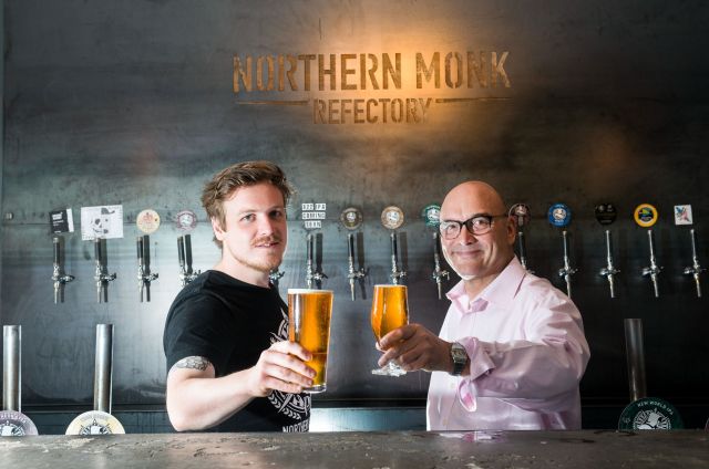 Gregg Wallace shares a pint with Northern Monk Brewery founder Russell B...